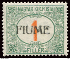 Fiume - Segnatasse 1 F. Verde E Rosso N. 4 - Lokale/autonome Uitgaven