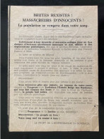 Tract Presse Clandestine Résistance Belge WWII WW2 'Brutes Rexistes! Massacreurs D'innocents!' - Documentos