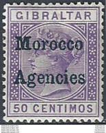 1898 Morocco Agencies 50c. Bright Lilac MH SG N. 6 - Andere & Zonder Classificatie