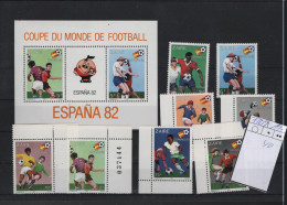 Kongo Kinshasa Michel Cat.No. Mnh/** 722/729 + Sheet 40 Soccer - Ungebraucht