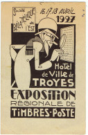 Exposition Philatélique De L'Est / Troyes 1927 / Semeuse YT N° 225 - Gedenkstempel