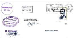 FSAT TAAF Navire De Grande Peche Cap Horn SAPMER 01.03.79 Flamme Martin De Vivies. T. 1.20 Rallier Du Baty - Lettres & Documents