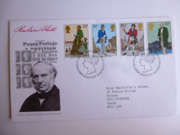 GREAT BRITAIN SG 1095-98 SIR ROWLAND HILL DEATH ANNIVERSARY    FDC EDINBURGH - Ohne Zuordnung