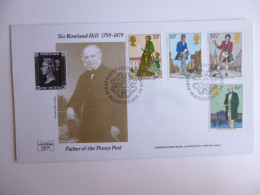 GREAT BRITAIN SG 1095-98 SIR ROWLAND HILL DEATH ANNIVERSARY    FDC LONDON - Non Classés