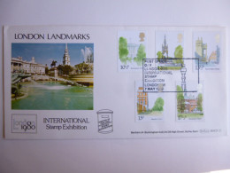 GREAT BRITAIN SG 1120-24 LONDON LANDMARKS   FDC POST OFFICE DAY POSTED AT POST OFFICE EXHIBITION POSTMARK - Sin Clasificación
