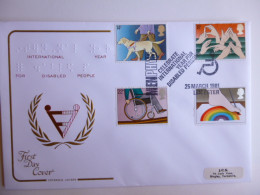 GREAT BRITAIN SG 1147-50 INTERNATIONAL YEAR OF THE DISABLED   FDC MENPHYS LEICESTER - Sin Clasificación