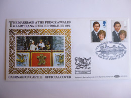 GREAT BRITAIN SG 1160-61 ROYAL WEDDING   FDC CAERNARFON CASTLE GWYNEDD ; SITE OF INVESTITURE 1.7.1969 - Non Classificati