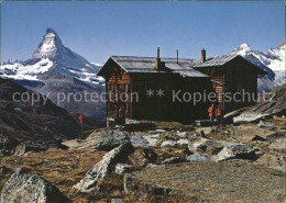 11896332 Zermatt VS Touristenhaus Fluhalp Matterhorn Dt Blanche  - Autres & Non Classés