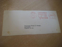 LISBOA 1957 To Figueira Da Foz GM General Motors Vauxhall Victor Meter Mail Cancel Cut Cuted Cover PORTUGAL - Brieven En Documenten