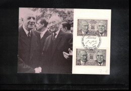 France + Germany 1988 General De Gaulle + Dr.Konrad Adenauer Interesting Postcard - De Gaulle (Generale)