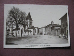 CPA PHOTO 01 VILLARS LES DOMBES Place De L'Eglise ANIMEE Devant COMMERCE Belle Qualité Photo ! 1909 - Villars-les-Dombes