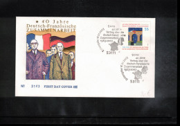 Germany 2003 Dr.Konrad Adenauer - 40th Anniversary Of German - French Cooperation FDC - Other & Unclassified