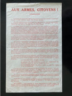 Tract Presse Clandestine Résistance Belge WWII WW2 'Aux Armes, Citoyens!' Printed On Both Sides - Documenti
