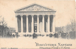 Pub  De La  BISCUITERIE NANTAISE Sur Une Carte Menu De Paris - Werbepostkarten