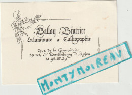 VP : Carte De Visite : Balloy , Talligraphie , St Barthélémy D'  Anjou - Visiting Cards