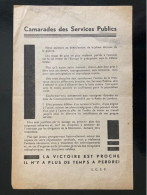 Tract Presse Clandestine Résistance Belge WWII WW2 'Camarades Des Services Publics' - Dokumente