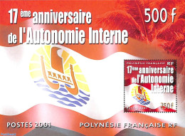 French Polynesia 2001 Autonomy 17th Anniversary S/s, Mint NH, History - Flags - History - Nuevos