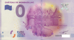 Vends Billet Souvenir Touristique 0€ Chateau De Monbazillac 2016-1 UEDF - Altri & Non Classificati