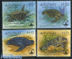 Aitutaki 1995 Sea Turtles 4v, Mint NH, Nature - Reptiles - Turtles - Aitutaki
