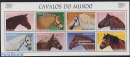 Angola 1997 Horses 8v M/s (each 140000K), Mint NH, Nature - Horses - Angola