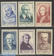France 1953 Famous Persons 6v, Unused (hinged), History - Performance Art - Religion - Science - Militarism - Music - .. - Nuevos