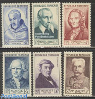 France 1953 Famous Persons 6v, Unused (hinged), History - Performance Art - Religion - Science - Militarism - Music - .. - Ongebruikt