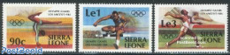 Sierra Leone 1984 Olympic Games Los Angeles 3v, Mint NH, Sport - Athletics - Gymnastics - Olympic Games - Sport (other.. - Athletics