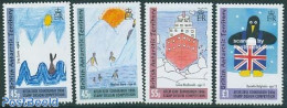 British Antarctica 2006 ATCM Edinburgh 4v, Mint NH, Nature - Transport - Penguins - Ships And Boats - Art - Children D.. - Barche
