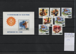 Kongo Kinshasa Michel Cat.No. Mnh/** 915/921 + Sheet 54 Scouts - Unused Stamps