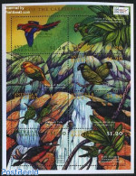 Antigua & Barbuda 2000 Birds 8v M/s, Ara Macao, Mint NH, Nature - Birds - Antigua Et Barbuda (1981-...)