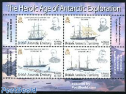 British Antarctica 2008 Definitives S/s, Mint NH, Nature - Transport - Dogs - Penguins - Ships And Boats - Ships