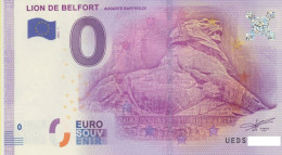 Vends Billet Souvenir Touristique 0€ Lion De Belfort 2016-1 UEDS - Altri & Non Classificati