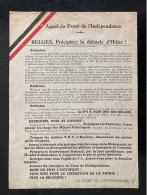 Tract Presse Clandestine Résistance Belge WWII WW2 'Belges, Précipitez La Débâcle D'Hitler!' - Dokumente