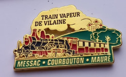 G246 Pin's SNCF TGV Locomotive Train Vapeur De Ile Et Vilaine Messac Courbouton Maure Achat Immédiat - TGV