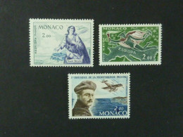 MONACO, Années 1959-1962-1963, Poste Aérienne, YT N° 73 - 79 - 81 Neufs MH (légère Trace Charnière) - Posta Aerea