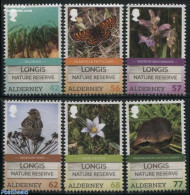 Alderney 2016 Longis Nature Reserve 6v, Mint NH, Nature - Animals (others & Mixed) - Birds - Butterflies - Flowers & P.. - Natura