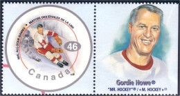 Canada Hockey Gordie Howe With Label MNH ** Neuf SC (C18-38bb) - Hockey (sur Glace)