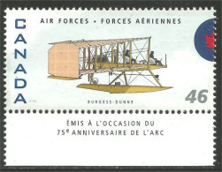 Canada Air Forces Avion Militaire Military Airplane Burgess-Dunne Seaplane MNH ** Neuf SC (C18-08ola) - Nuovi