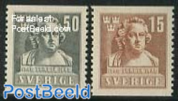 Sweden 1940 J.T. Sergel 2v, Unused (hinged), Art - Sculpture - Unused Stamps