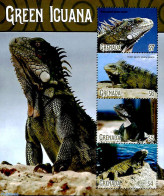 Grenada 2019 Green Iguana 4v M/s, Mint NH, Nature - Reptiles - Other & Unclassified