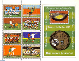 Equatorial Guinea 1977 Worldcup Football M/s (with 8v+s/s), Mint NH, Sport - Football - Guinée Equatoriale