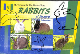 Saint Vincent 2020 Rabbits 4v M/s, Mint NH, Nature - Rabbits / Hares - St.Vincent (1979-...)