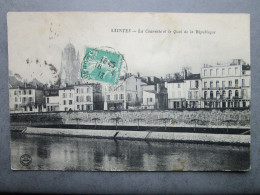 CPA 16 Charente SAINTES  - La Charente Et Le Quai De La République  Timbré 1913 - Other & Unclassified