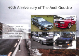 Tuvalu 2020 40 Years Audi Quattro 4v M/s, Mint NH, Transport - Automobiles - Automobili
