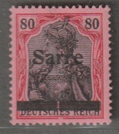 SARRE - N°16 * (1920) 80p Rouge Et Noir S/rose - Signé :Brun. - Unused Stamps