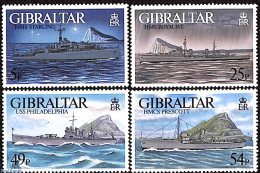 Gibraltar 1996 War Ships 4V, Mint NH, Transport - Various - Ships And Boats - Lighthouses & Safety At Sea - Bateaux