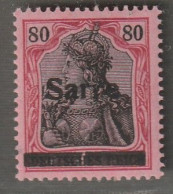 SARRE - N°16 * (1920) 80p Rouge Et Noir S/rose - - Ongebruikt