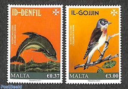 Malta 2023 Children's Books 2v, Mint NH, Nature - Birds - Sea Mammals - Art - Children's Books Illustrations - Malte