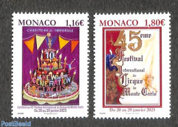 Monaco 2023 Circus 2v, Mint NH, Performance Art - Circus - Unused Stamps