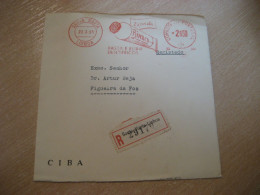 LISBOA 1958 To Figueira Da Foz BINACA Dentifrico Pharmacy Registered Meter Mail Cancel Cover PORTUGAL - Cartas & Documentos